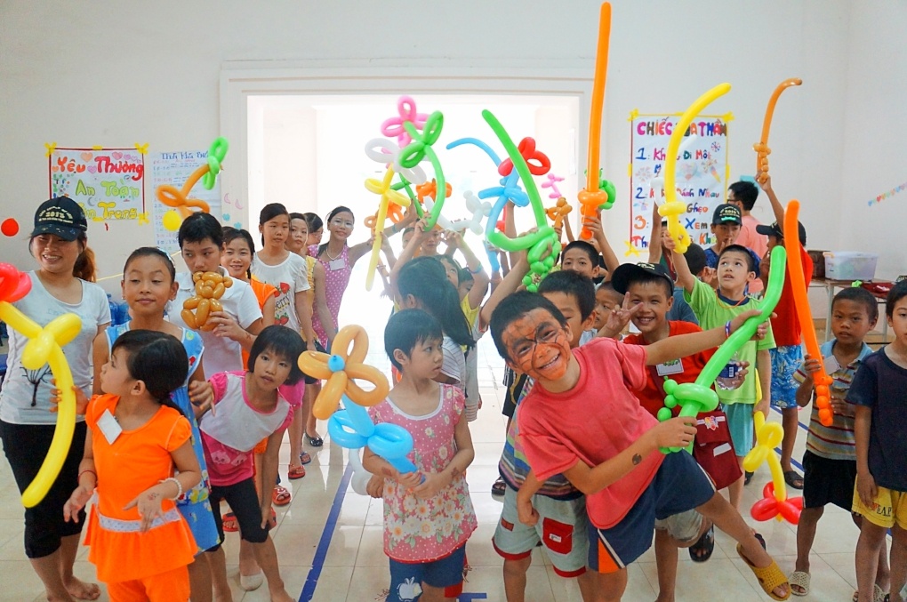 Campers gathered at Camp Colors of Love in Ho Chi Minh City, Vietnam