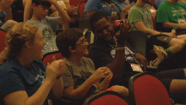 Gif showing campers performing during stage night.