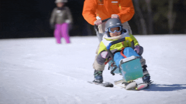Gif showing campers with special needs engaging in winter activities.